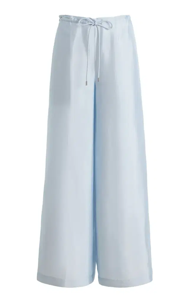 Exclusive Wesley Drawstring Crepe Wide-Leg Pants