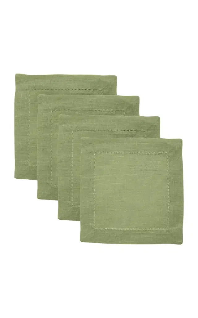 Moda Domus Set-of-Four Linen Cocktail Napkins - Green