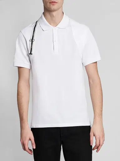 McQueen Men's Harness Cotton Polo Shirt - Optical White | Thumbnail 3