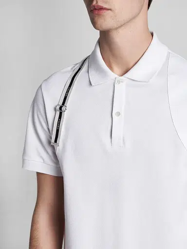 McQueen Men's Harness Cotton Polo Shirt - Optical White | Thumbnail 6