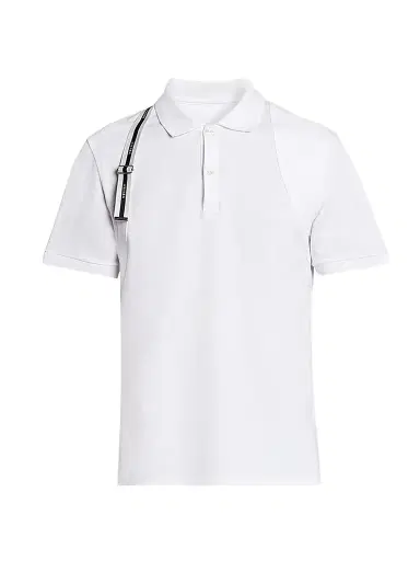 McQueen Men's Harness Cotton Polo Shirt - Optical White | Thumbnail 1