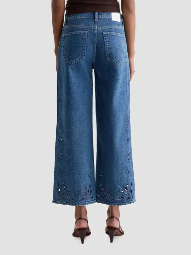 AG Jeans Women's Saige Wide-Leg Crop Jeans - Malbec | Thumbnail 3