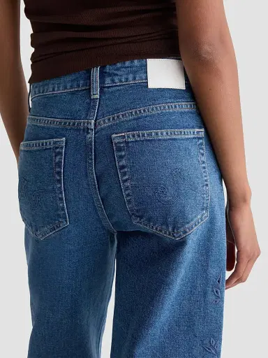 AG Jeans Women's Saige Wide-Leg Crop Jeans - Malbec | Thumbnail 5