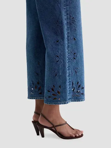 AG Jeans Women's Saige Wide-Leg Crop Jeans - Malbec | Thumbnail 6