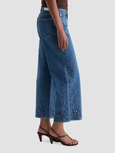 AG Jeans Women's Saige Wide-Leg Crop Jeans - Malbec | Thumbnail 7