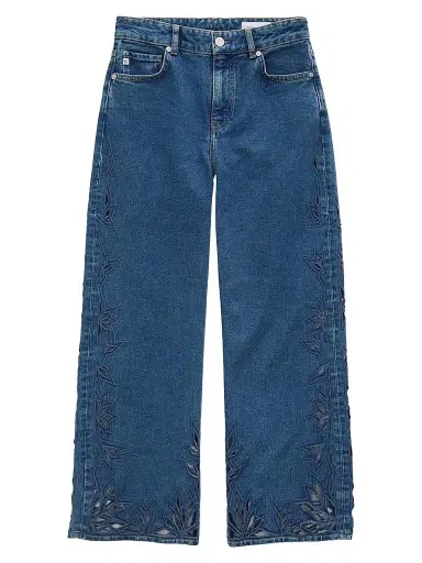 AG Jeans Women's Saige Wide-Leg Crop Jeans - Malbec | Thumbnail 1