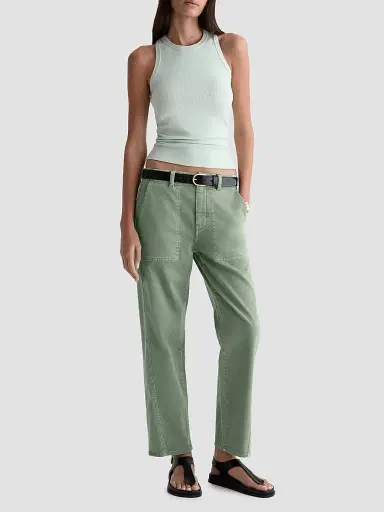 AG Jeans Women's Analeigh Chino Utility Pants - Sulfur Faded Moss | Thumbnail 2