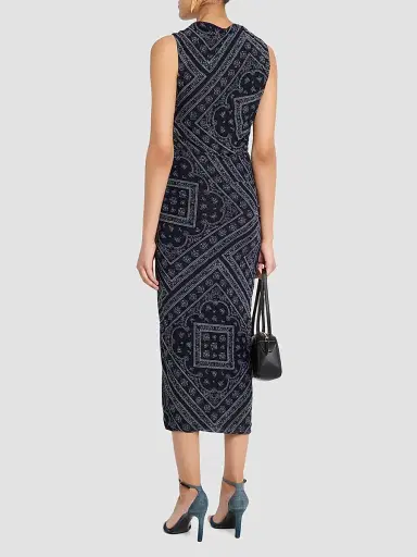 Veronica Beard Women's Sylviani Paisley Print Midi Dress - Navy Dove | Thumbnail 3