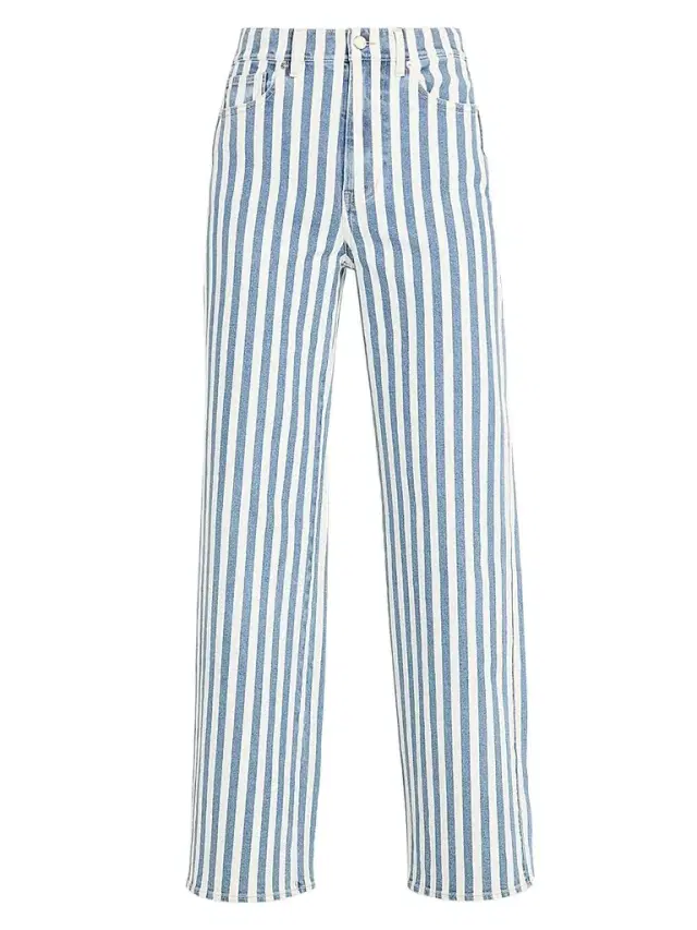 Veronica Beard Women's Taylor High-Rise Striped Jeans - Saltwater Stripe