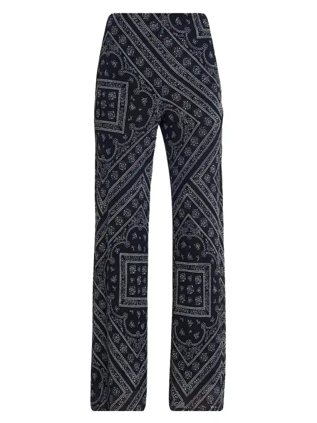 Women's Hadria Paisley Print High-Rise Pants - Navy Dove