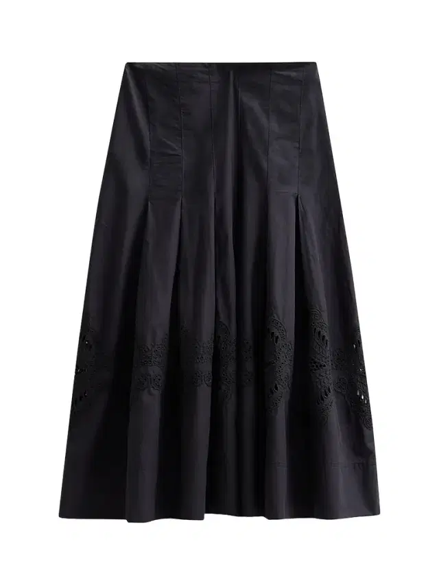 Women's Fynnley Cotton Pleated Midi Skirt - Black