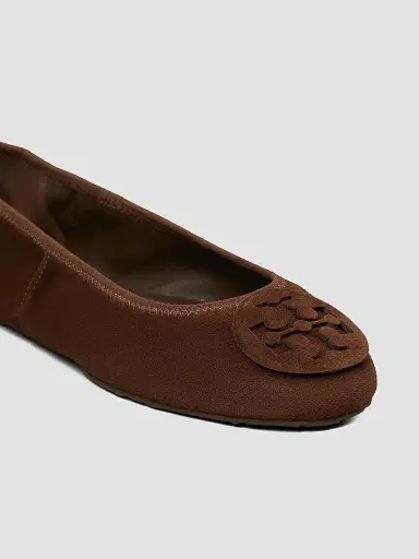 Tory Burch Women's Reva Suede Travel Ballet Flats - Dark Cocoa | Thumbnail 5