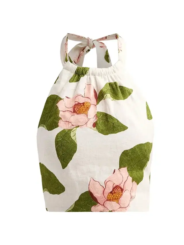 Women's Dahlia Floral Halter Top - Lotus