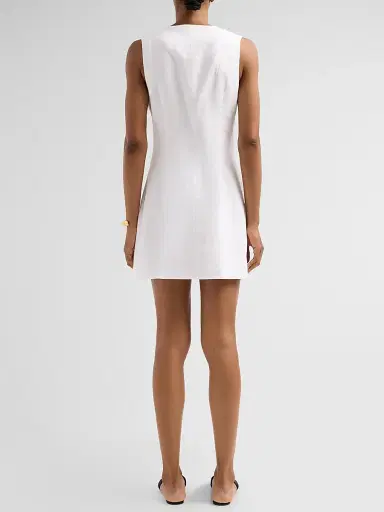 Cara Cara Women's Rhapsody Shell Button-Front Mini Dress - White - Size 14 | Thumbnail 3