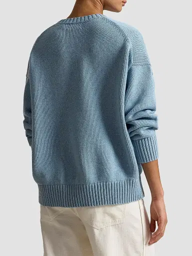 Polo Ralph Lauren Women's Polo Bear Oversize Cotton Sweater - Blue Note - Size XS | Thumbnail 3 Polo Ralph Lauren Women's Polo Bear Oversize Cotton Sweater - Blue Note - Size XS | Thumbnail 3