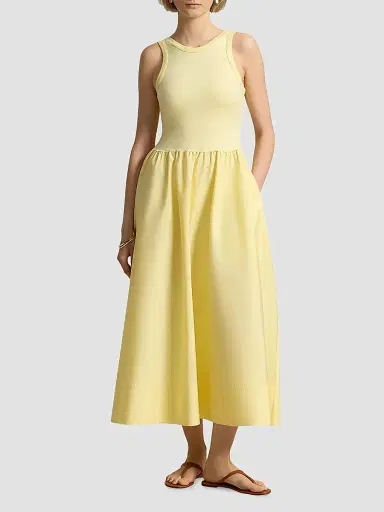 Polo Ralph Lauren Women's Ponte-Bodice Sleeveless Midi Dress - Bird Yellow - Size XS | Thumbnail 2 Polo Ralph Lauren Women's Ponte-Bodice Sleeveless Midi Dress - Bird Yellow - Size XS | Thumbnail 2
