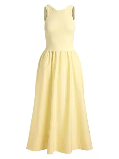 Polo Ralph Lauren Women's Ponte-Bodice Sleeveless Midi Dress - Bird Yellow - Size XS | Thumbnail 1 Polo Ralph Lauren Women's Ponte-Bodice Sleeveless Midi Dress - Bird Yellow - Size XS | Thumbnail 1