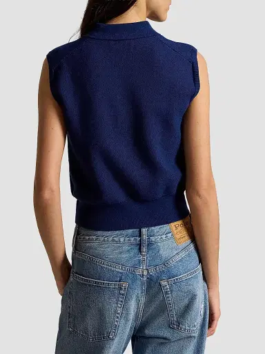 Polo Ralph Lauren Women's Sleeveless Cotton Crop Polo Top | Thumbnail 3