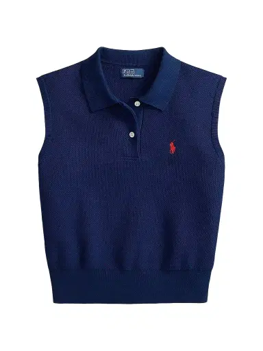 Polo Ralph Lauren Women's Sleeveless Cotton Crop Polo Top | Thumbnail 1