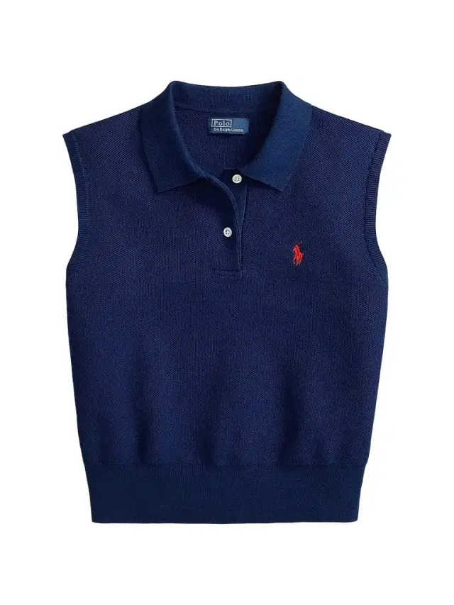 Polo Ralph Lauren Women's Sleeveless Cotton Crop Polo Top - East Side Royal