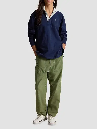 Polo Ralph Lauren Women's Oversized Cotton Rugby Shirt - Eastside Royal - Size XS | Thumbnail 2 Polo Ralph Lauren Women's Oversized Cotton Rugby Shirt - Eastside Royal - Size XS | Thumbnail 2
