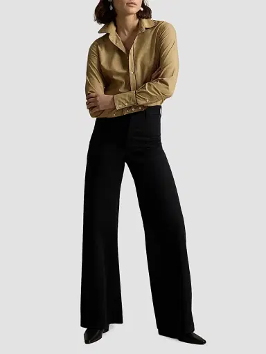 Polo Ralph Lauren Women's Slim-Fit Stretch Cotton Button-Front Shirt - Cafe Tan - Size 8 | Thumbnail 2 Polo Ralph Lauren Women's Slim-Fit Stretch Cotton Button-Front Shirt - Cafe Tan - Size 8 | Thumbnail 2