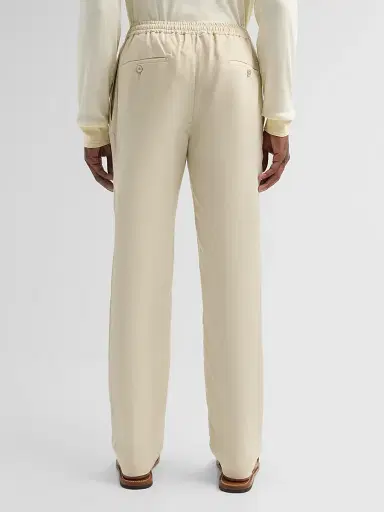Ralph Lauren Purple Label Men's Drawstring Silk-Linen Pants - Limestone | Thumbnail 3 Ralph Lauren Purple Label Men's Drawstring Silk-Linen Pants - Limestone | Thumbnail 3