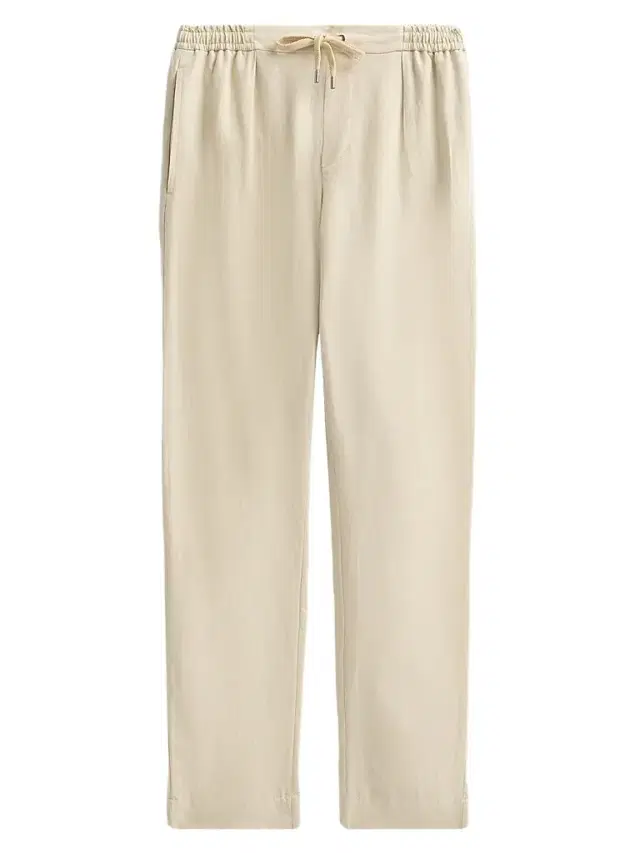 Men's Drawstring Silk-Linen Pants - Limestone Men's Drawstring Silk-Linen Pants - Limestone