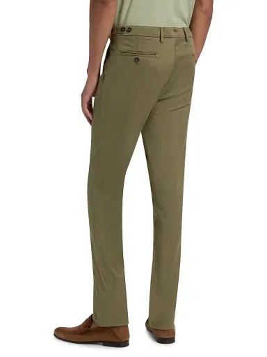 Sartorio Napoli Men's Flat-Front Cotton-Blend Trousers - Olive Green - Size 30 | Thumbnail 5