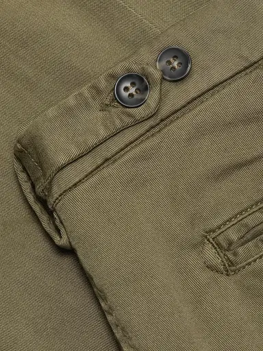 Sartorio Napoli Men's Flat-Front Cotton-Blend Trousers - Olive Green - Size 30 | Thumbnail 7