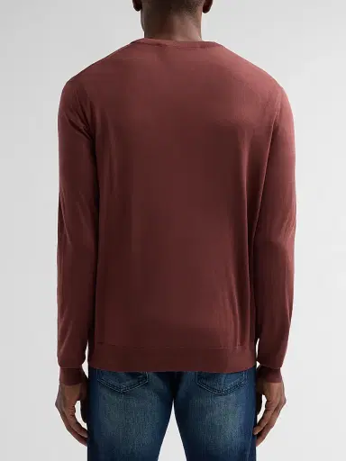 Kiton Men's Fine-Gauge Wool Knit Crewneck Sweater | Thumbnail 3 Kiton Men's Fine-Gauge Wool Knit Crewneck Sweater | Thumbnail 3