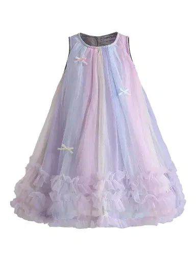 Mimi Tutu Little Girl's & Girl's Pastel Bow Ruffle Dress - Purple | Thumbnail 1