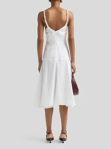Proenza Schouler Women's Leo Cotton Poplin Midi Dress - Optic White - Size 12 | Thumbnail 3