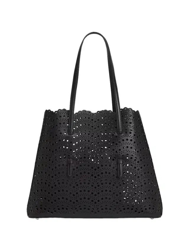 ALAIA Women's Mina  Eyelet Leather Tote Bag - Black