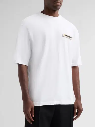 Jacquemus Men's Le T-Shirt Plage - Beige Knitted Patch White - Size XXL | Thumbnail 4