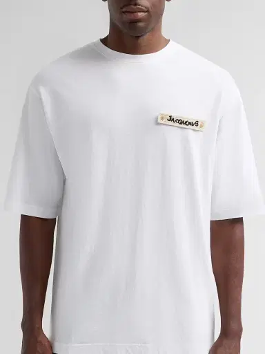 Jacquemus Men's Le T-Shirt Plage - Beige Knitted Patch White - Size XXL | Thumbnail 5