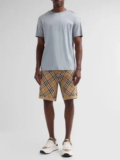 Burberry Men's Gawain Check Knit Shorts - Sand Ip Check - Size Small | Thumbnail 2 Burberry Men's Gawain Check Knit Shorts - Sand Ip Check - Size Small | Thumbnail 2