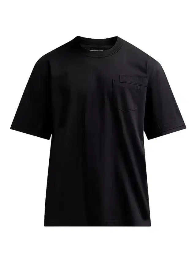Men's Nylon Twill x Cotton Jersey T-Shirt - Black