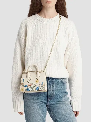 Strathberry Women's Nano Floral Leather Tote Bag | Thumbnail 2 Strathberry Women's Nano Floral Leather Tote Bag | Thumbnail 2