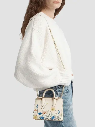 Strathberry Women's Nano Floral Leather Tote Bag | Thumbnail 3 Strathberry Women's Nano Floral Leather Tote Bag | Thumbnail 3