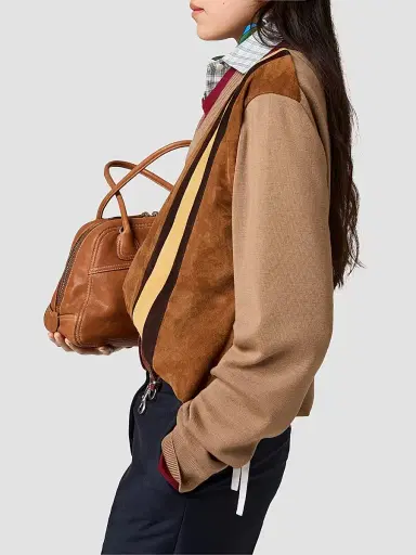Miu Miu Women's Wool and Suede Sweater | Thumbnail 3 Miu Miu Women's Wool and Suede Sweater | Thumbnail 3