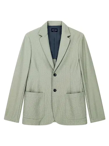 Giorgio Armani Men's Seersucker Single-Breasted Blazer | Thumbnail 1 Giorgio Armani Men's Seersucker Single-Breasted Blazer | Thumbnail 1