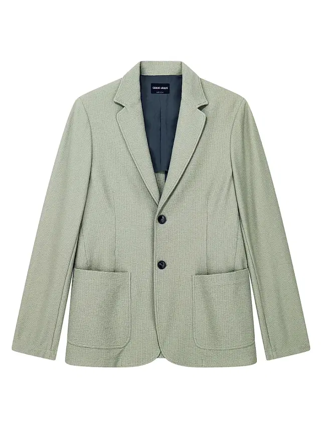 Giorgio Armani Men's Seersucker Single-Breasted Blazer - Jade