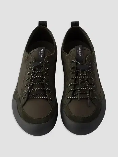 Prada Men's Speedrock Nylon and Suede Sneakers - Green | Thumbnail 2 Prada Men's Speedrock Nylon and Suede Sneakers - Green | Thumbnail 2