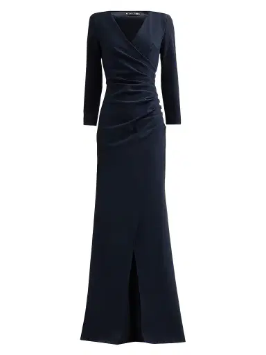 Chiara Boni La Petite Robe Women's Wiesa Gathered Long-Sleeve Gown - Dark Midnight | Thumbnail 1