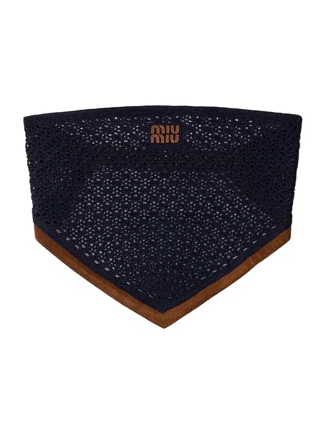 Miu Miu Women's Cotton and Suede Bandana Top - Blue