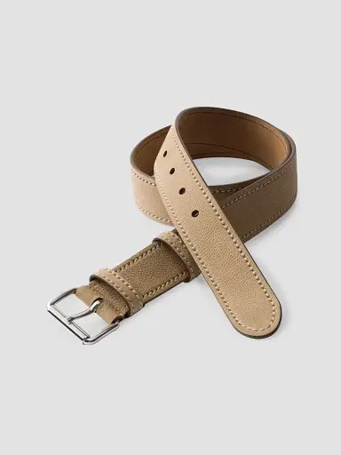 Prada Men's Nubuck Leather Belt - Beige Khaki | Thumbnail 3