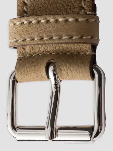 Prada Men's Nubuck Leather Belt - Beige Khaki | Thumbnail 4