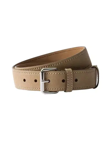 Prada Men's Nubuck Leather Belt - Beige Khaki | Thumbnail 1