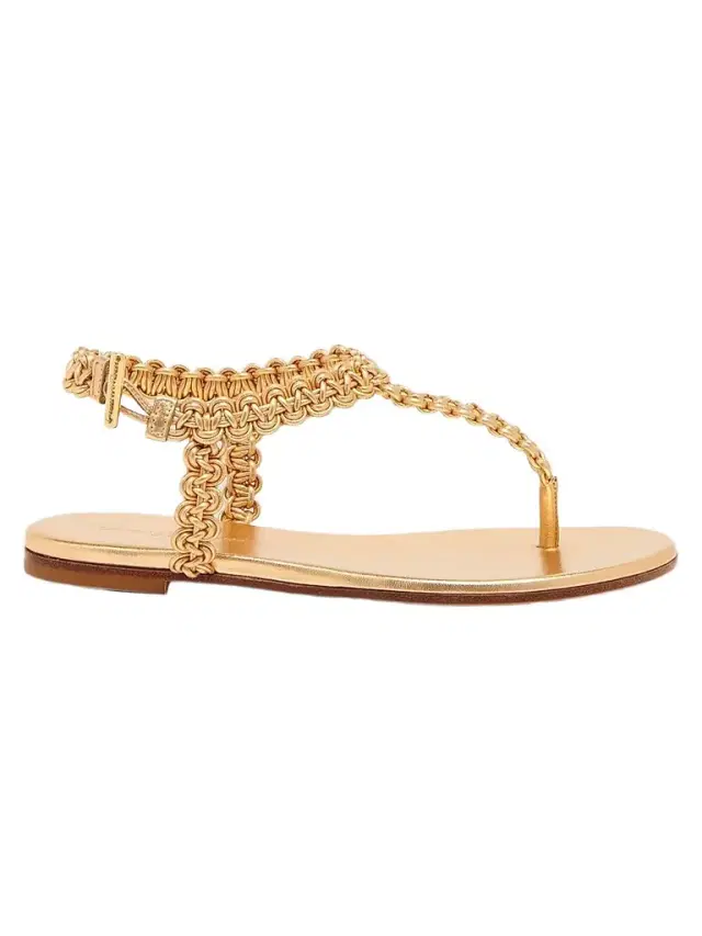 Gianvito Rossi Women's Woven Leather Flat Sandals - Meko Mekong